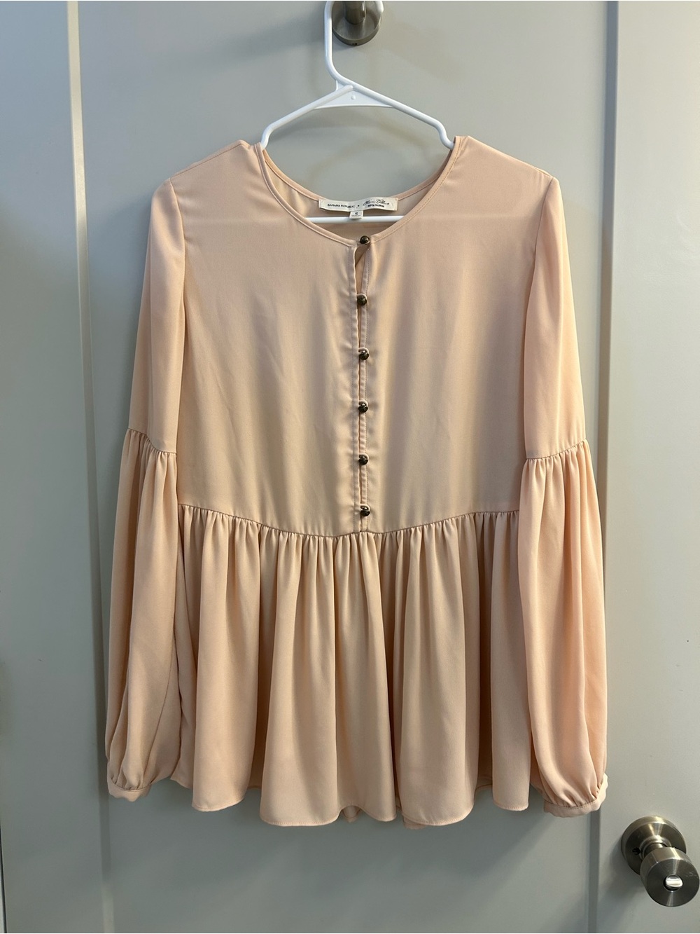 Banana Republic Olivia Palermo Blush Pink Keyhole Blouse